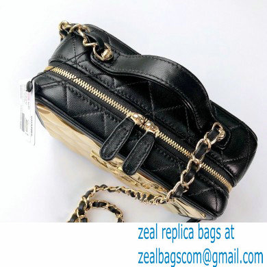 chanel BLACK Lambskin & Gold Metal vanity case AS2900 2021